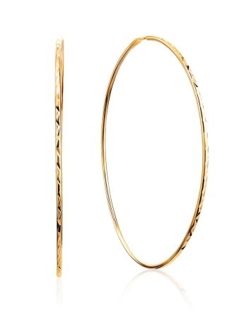 Trendy Golden Hoop Earrings, image 