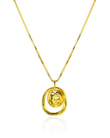 Amazing Gold Plated Silver Necklace The Liquid, image 