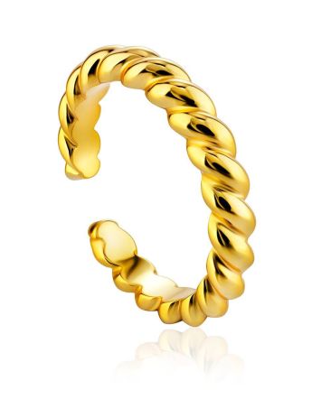 Chic Gilded Silver Adjustable Ring The ICONIC, Ring Size: Adjustable, image 