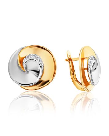 Mixed Gold Crystal Earrings, image 