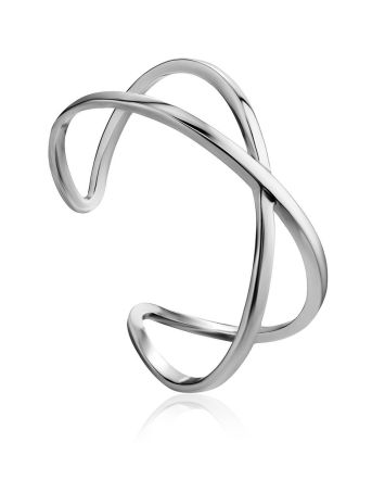 Criss Cross Design Silver Ring The ICONIC, Ring Size: Adjustable, image 
