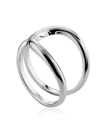 Designer Silver Adjustable Ring The Liquid, Ring Size: Adjustable, image 