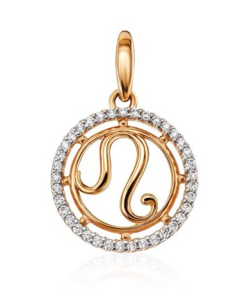 Stylish Golden Leo Sign Pendant, image 