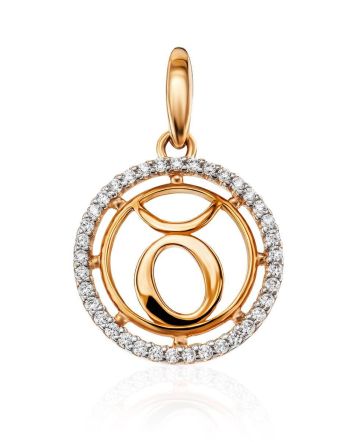 Golden Taurus Sign Pendant, image 