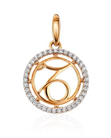 Golden Capricorn Sign Pendant, image 