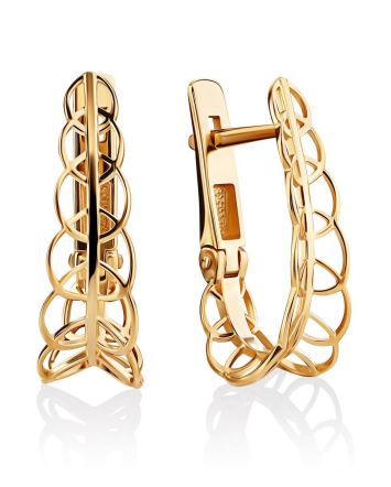 Filigree Loop Golden Earrings, image 