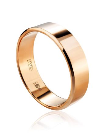 Wide Shank Golden Band Ring, Ring Size: 6.5 / 17, image 