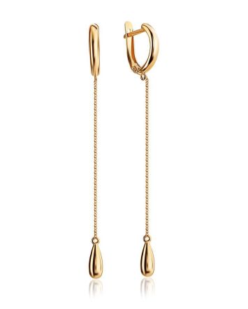 Refined Golden Dangle Earrings, image 