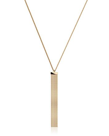Chic Golden Necklace With Waterfall Chain Pendant, image 