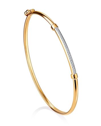 Crystal Encrusted Golden Bangle Bracelet, image 