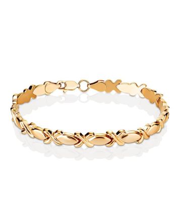 Ultra Feminine Design Golden Link Bracelet, image 