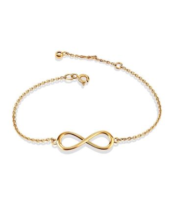 Golden Chain Bracelet With Infinity Symbol, image 