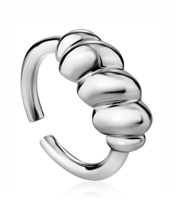 Chic Silver Adjustable Ring The Liquid, Ring Size: Adjustable, image 