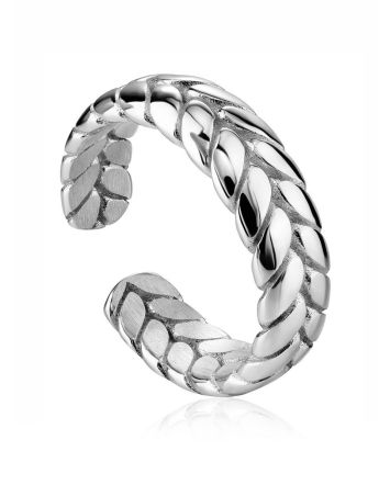 Textured Silver Band Ring The Liquid, Ring Size: Adjustable, image 