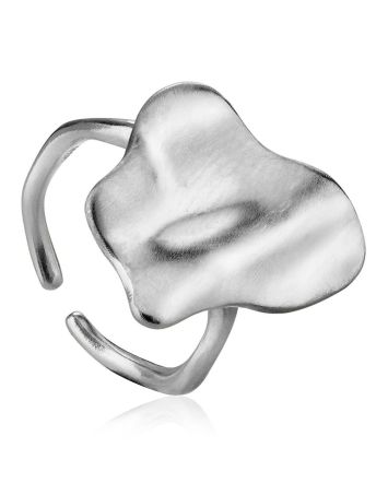 Designer Silver Cocktail Ring The Liquid, Ring Size: Adjustable, image 