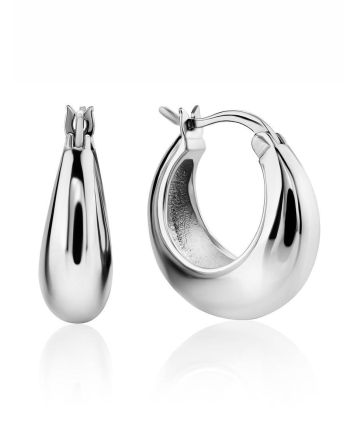 Mini Chunky Silver Hoop Earrings The ICONIC, image 