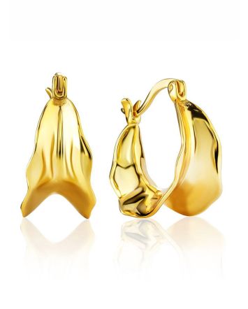 Chunky Gold Plated Silver Loop Earrings The Liquid, image 