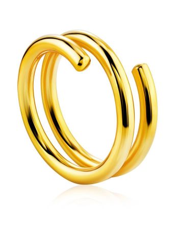 Coil Design Gold Plated Silver Ring The CONIC, Ring Size: Adjustable, image 