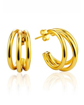 Gold Plated Silver Half Hoop Earrings The ICONIC, image 