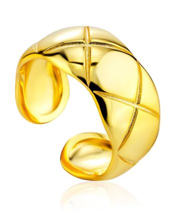 Chunky Gold Plated Silver Adjustable Ring The ICONIC, Ring Size: Adjustable, image 