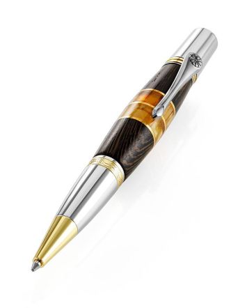 Elegant Wenge Wood Ball Pen With Amber, image 