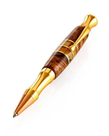 Designer Wooden Ball Pen With Baltic Amber, image 
