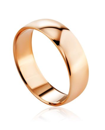 Wide Shank Golden Ring Without Stones, Ring Size: 6 / 16.5, image 