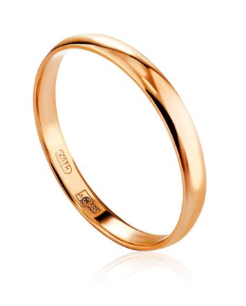 Glossy Stoneless Golden Ring, Ring Size: 6 / 16.5, image 