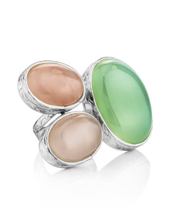 Designer Silver Cocktail Ring With Multicolor Stones Bella Terra, Ring Size: 7 / 17.5, image 