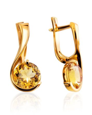 Lustrous Gold Citrine Earrings, image 