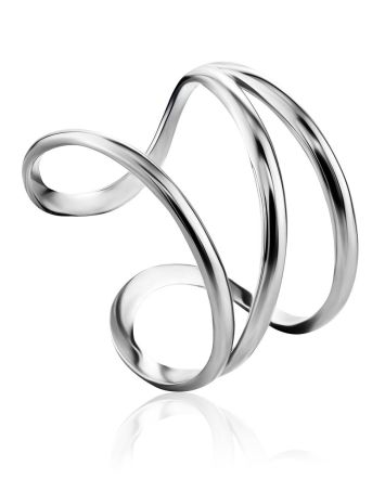 Triple Silver Band Ring The Liquid, Ring Size: Adjustable, image 