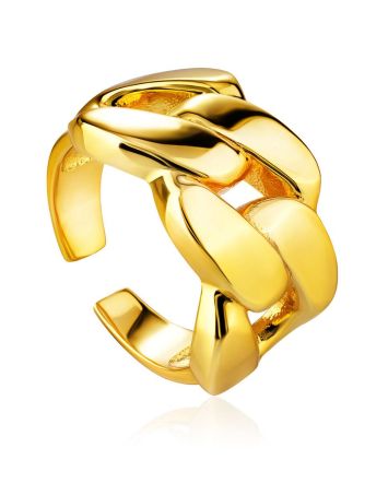 Trendy Gilded Band Ring The ICONIC, Ring Size: Adjustable, image 