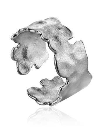 Wonderful Textured Silver Ring The Liquid, Ring Size: Adjustable, image 