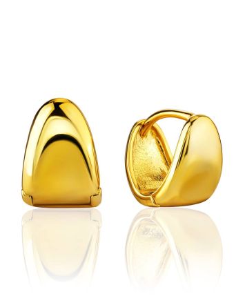 Glossy Gold Plated Silver Huggies The ICONIC, image 