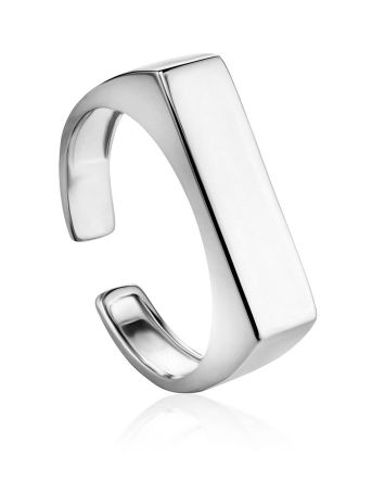 Geometric Silver Ring The ICONIC, Ring Size: Adjustable, image 