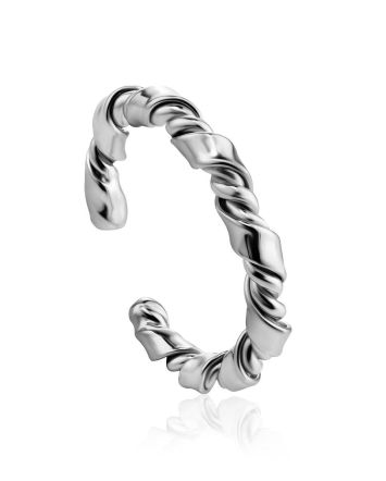 Beautiful Barley Twist Sterling Silver Ring The Liquid, Ring Size: Adjustable, image 