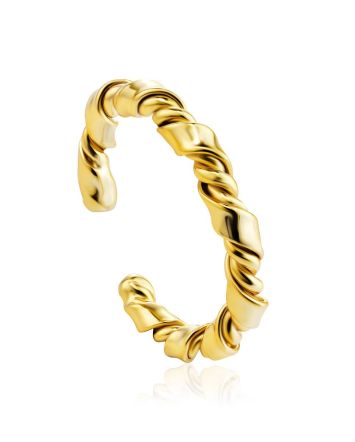 Stunning Gold-Plated Silver Ring The Liquid, Ring Size: Adjustable, image 