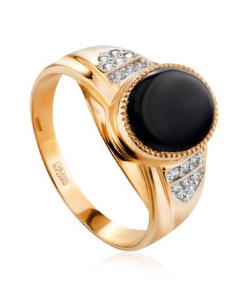 Fabulous Unisex Gold Ring With Crystals, Ring Size: 12 / 21.5, image 