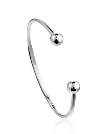Stylish Retro Classic Sterling Silver Torque Bangle The ICONIC, image 