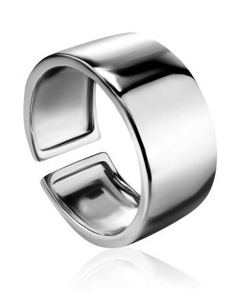 Minimalistic sterling silver unisex ring The ICONIC, Ring Size: Adjustable, image 