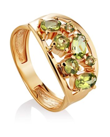 Golden Chrysolite Band Ring, Ring Size: 6.5 / 17, image 