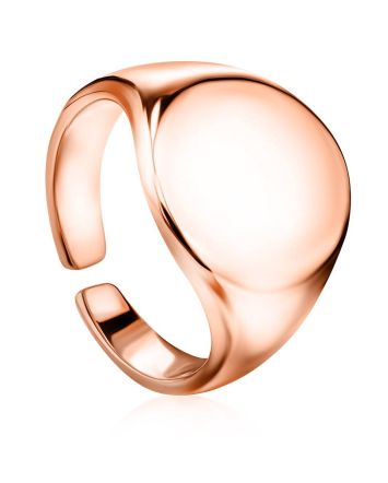 Chunky Rose Gold Plated Silver Signet Ring The ICONIC, Ring Size: Adjustable, image 