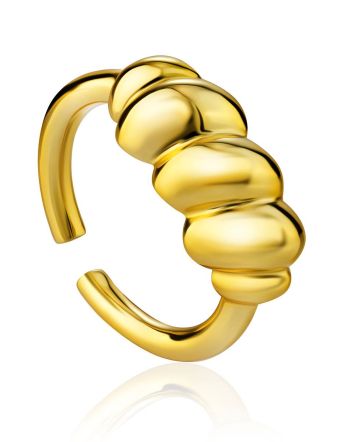 Gleaming Gilded Silver Adjustable Ring The Liquid, Ring Size: Adjustable, image 