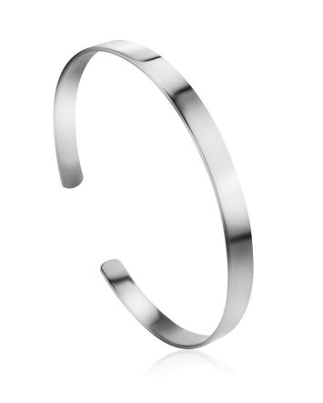 Sleek Silver Minimalist Bangle Bracelet The ICONIC, image 