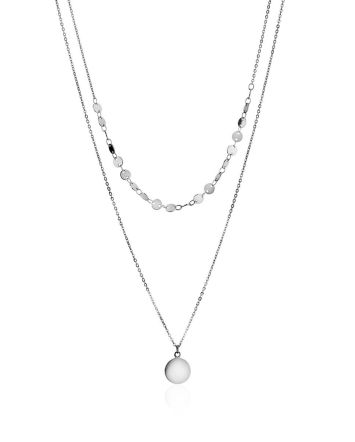 Fashionable Double Strand Silver Necklace The Liquid, image 
