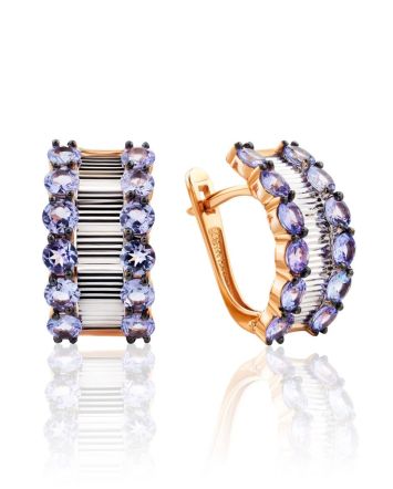 Gorgeous Gold Tanzanite Earrings, image 