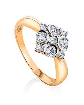 Refined Gold Crystal Ring, Ring Size: 8.5 / 18.5, image 
