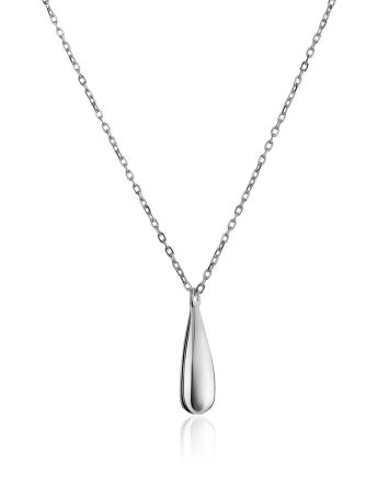 Minimalistic Sterling Silver Teardrop Pendant Necklace The Liquid, image 