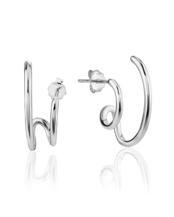 Curvy Sterling Silver Stud Earrings The ICONIC, image 