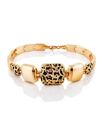 Designer Gold Enamel Link Bracelet, image 